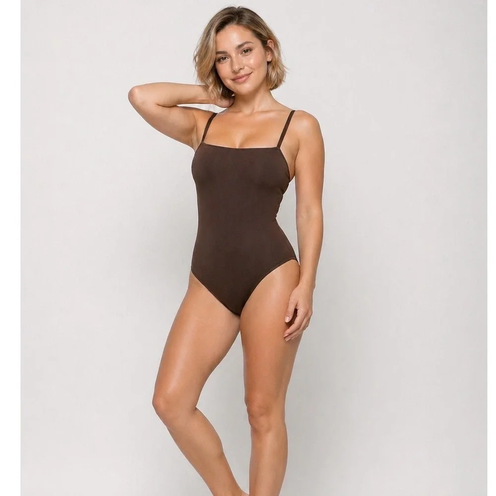 SKIMS Shaping Swim Cami‎ One Piece Cocoa XXS